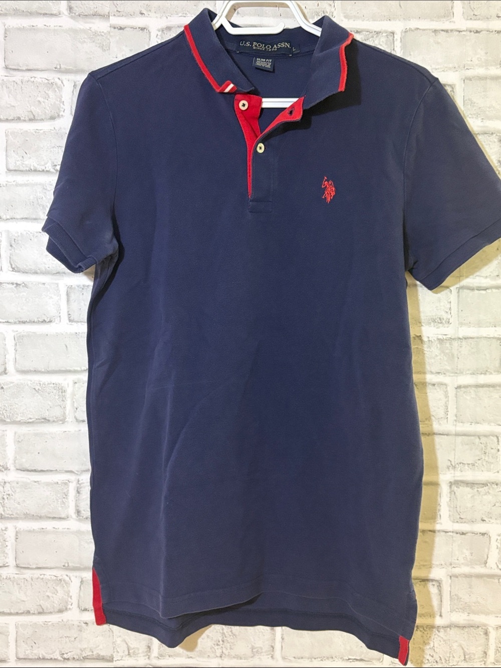 U.S. Polo Assn. Navy Polo with Red Trim, men’s size large